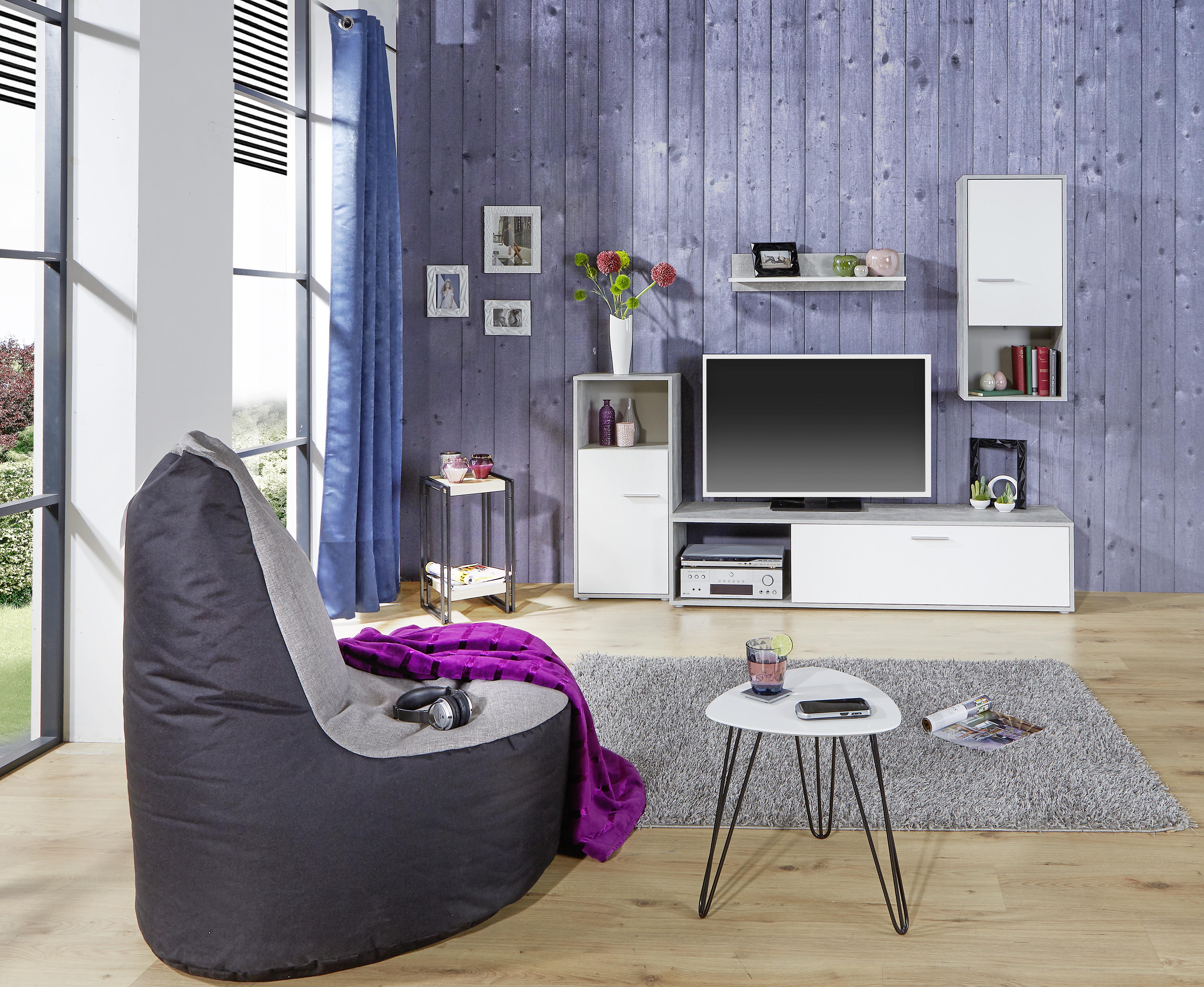 Mobilier camera de zi Aran - gri deschis/alb, Modern, material pe bază de lemn (221/183,5/40cm) - Best Price