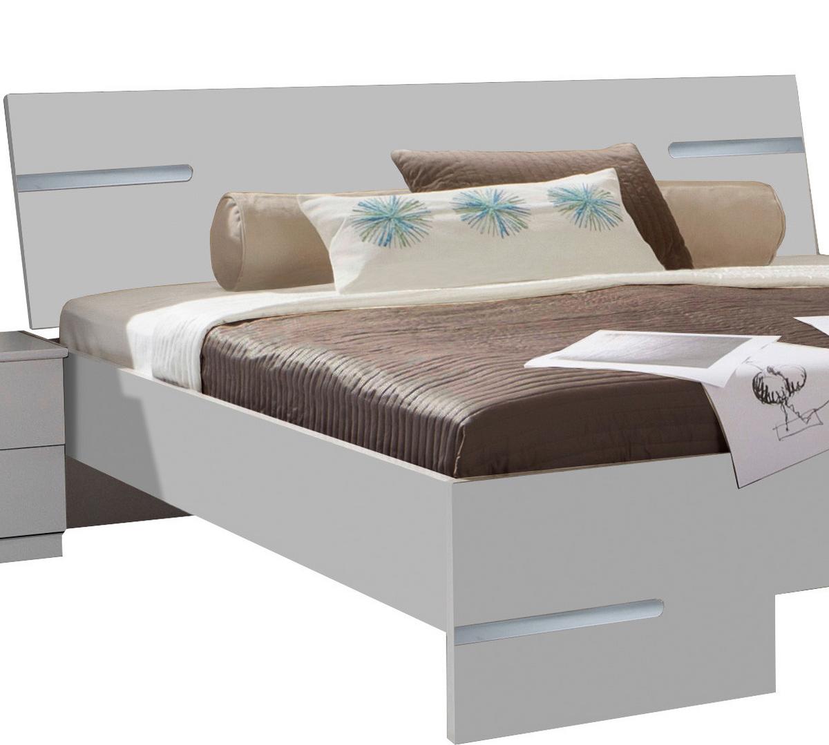 Schlafzimmer Anna 4-tlg. ca. 180x200 cm Weiß - Weiß, Design, Glas/Holz (180/200cm) - MID.YOU