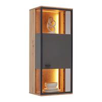 Hängevitrine Florenz Grau/Schwarz/Eiche Artisan - Schwarz/Eiche Artisan, MODERN, Holzwerkstoff/Metall (50/119,9/38cm) - Premium Living