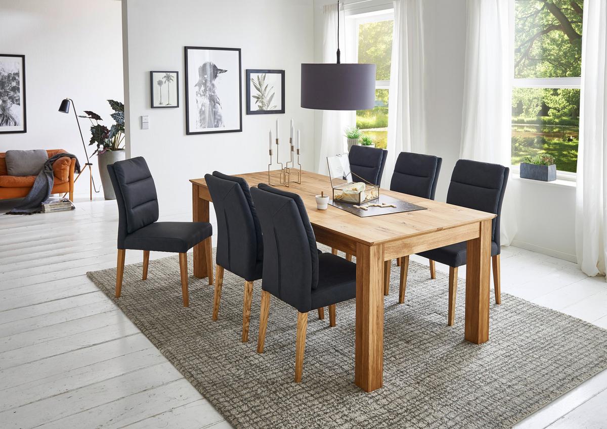 STÓŁ DO JADALNI FAMILIA - kolor dębowy, Konventionell, drewno (160-260/100/76cm) - Linea Natura