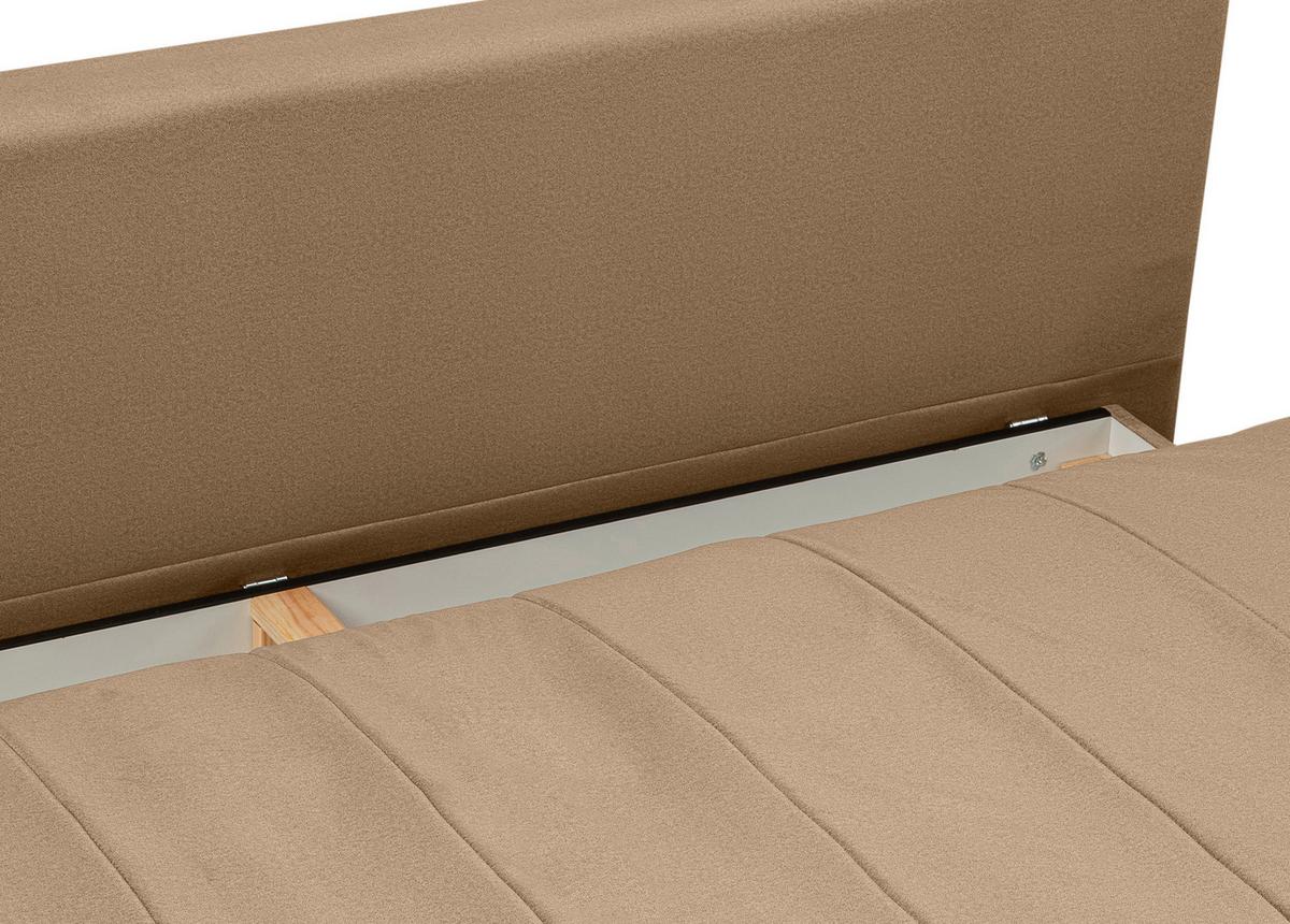 Schlafsofa Sendi Beigebraun - Beigebraun/Schwarz, Basics, Holz/Textil (210/103/90cm) - MID.YOU