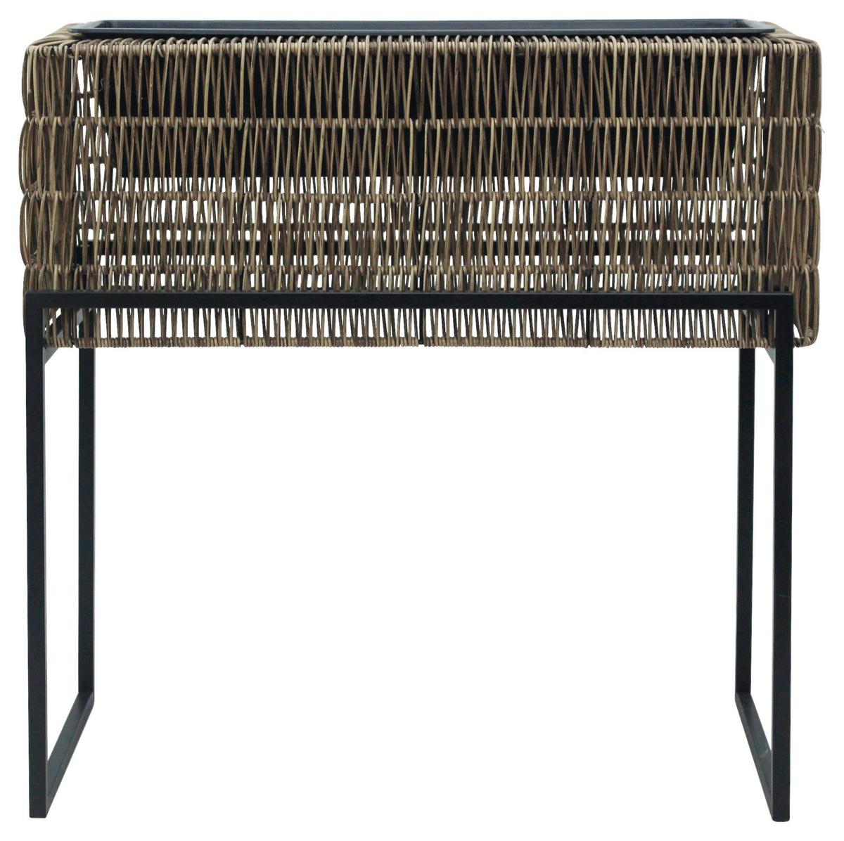 Übertopf-Set Fauna Braun/Schwarz, 2er Set - Schwarz/Braun, Kunststoff/Metall - Mömax