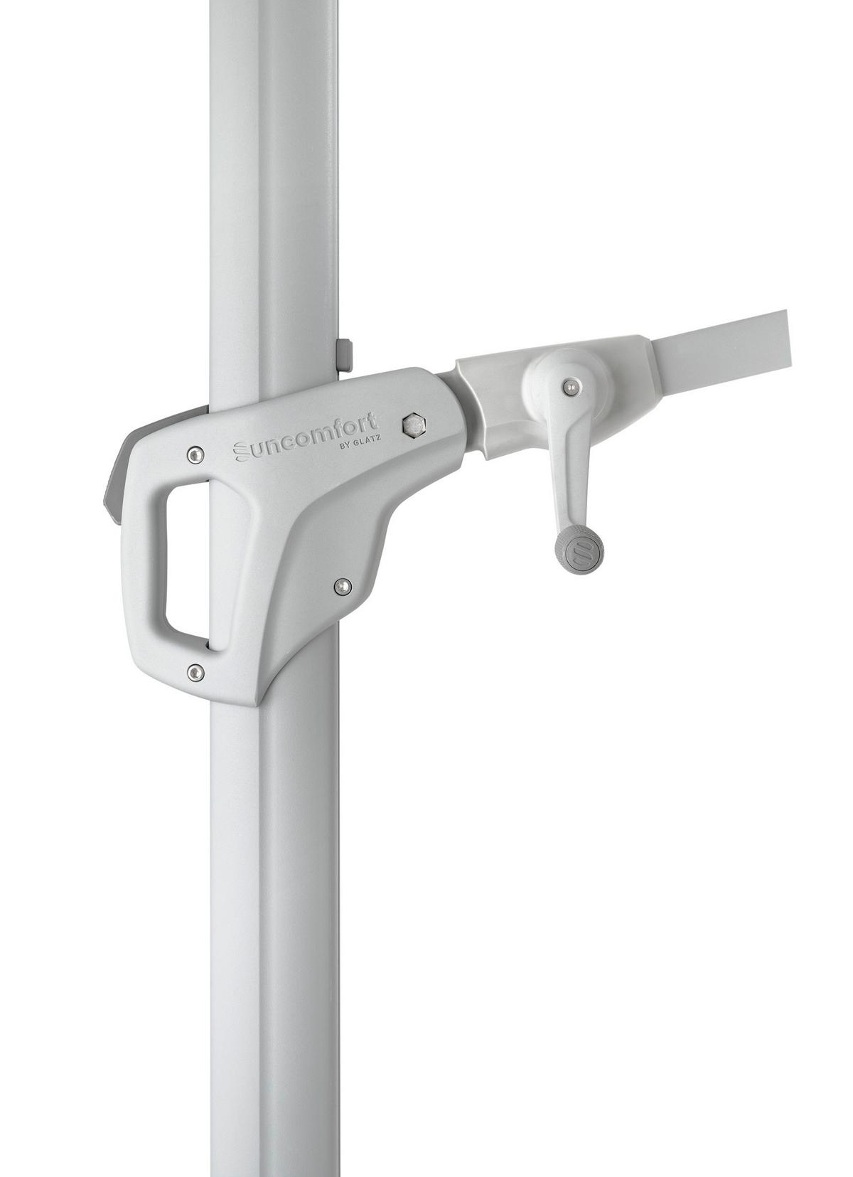 Ampelschirm Familyflex Silberfarben/Dunkelgrau - Dunkelgrau/Silberfarben, Basics, Metall (250/250cm) - Suncomfort by Glatz