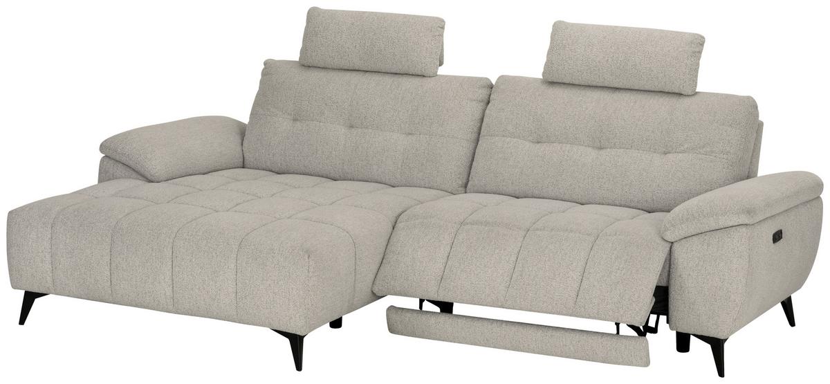 Wohnlandschaft Venice Weiß - Schwarz/Weiß, MODERN, Holz/Textil (156/268cm) - Premium Living
