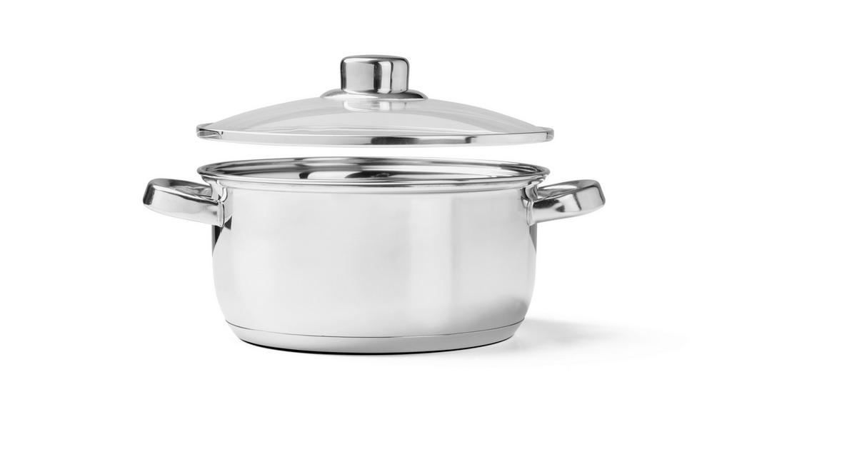 ZESTAW GARNKÓW OLAV - kolor stalowy/przejrzysty, Basics, metal/szkło - Homeware Profession.