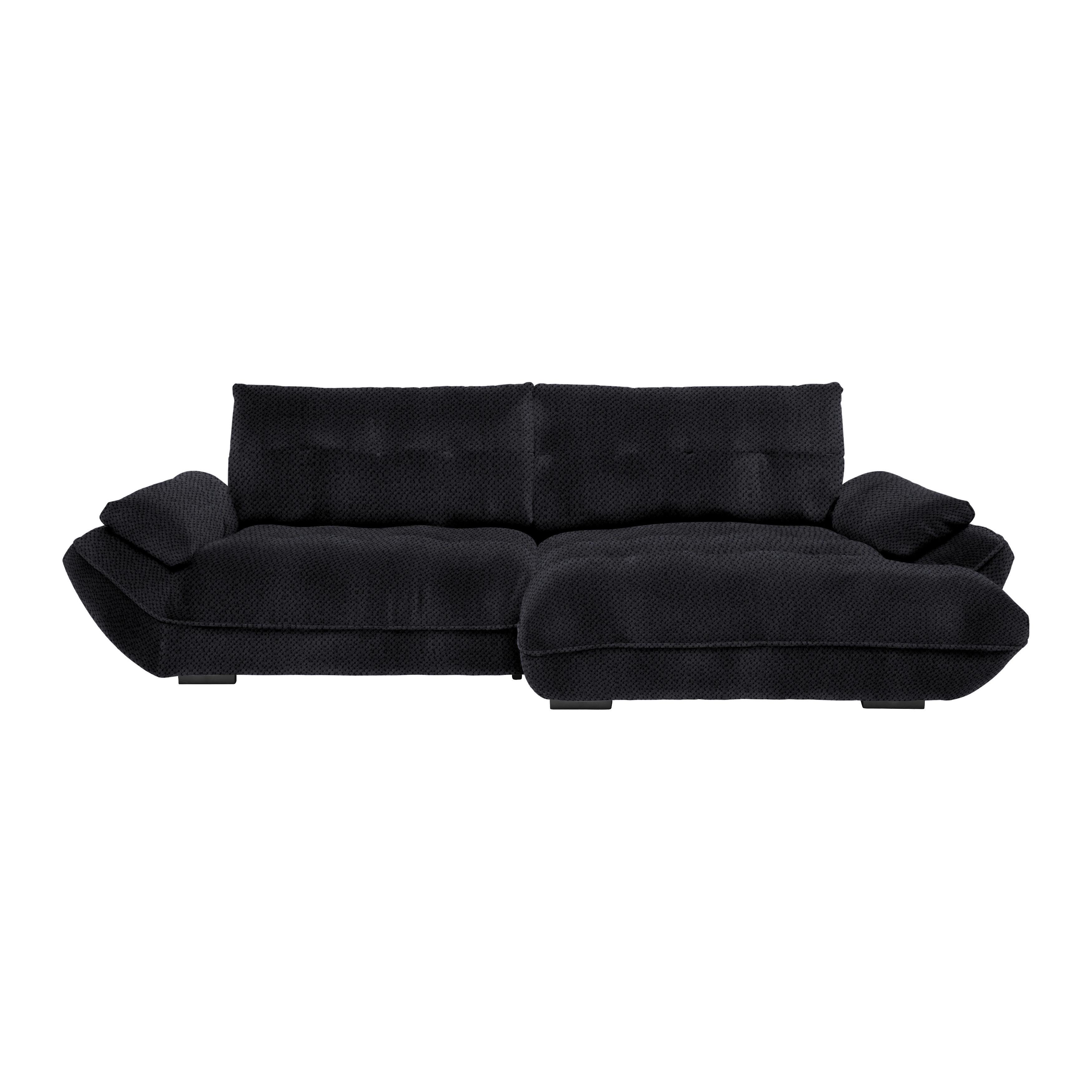 Wohnlandschaft Vivo Dunkelgrau - Dunkelgrau/Schwarz, MODERN, Kunststoff/Textil (317/63/179cm) - Premium Living