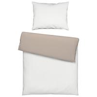 Bettwäsche Twill Streif XL Weiß/Beige ca. 140x220cm - Beige/Weiß, MODERN, Textil (140/220cm) - Mömax