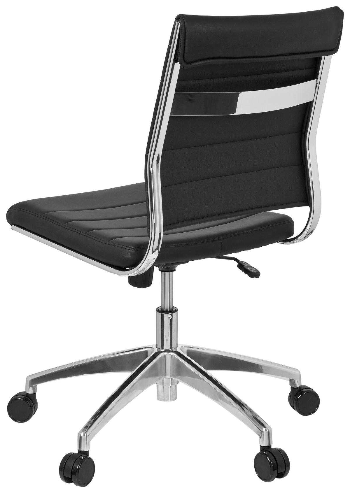 Pisarniški Stol Trisha, Črna - barve kroma/črna, Moderno, kovina/umetna masa (58/107/47cm) - MID.YOU