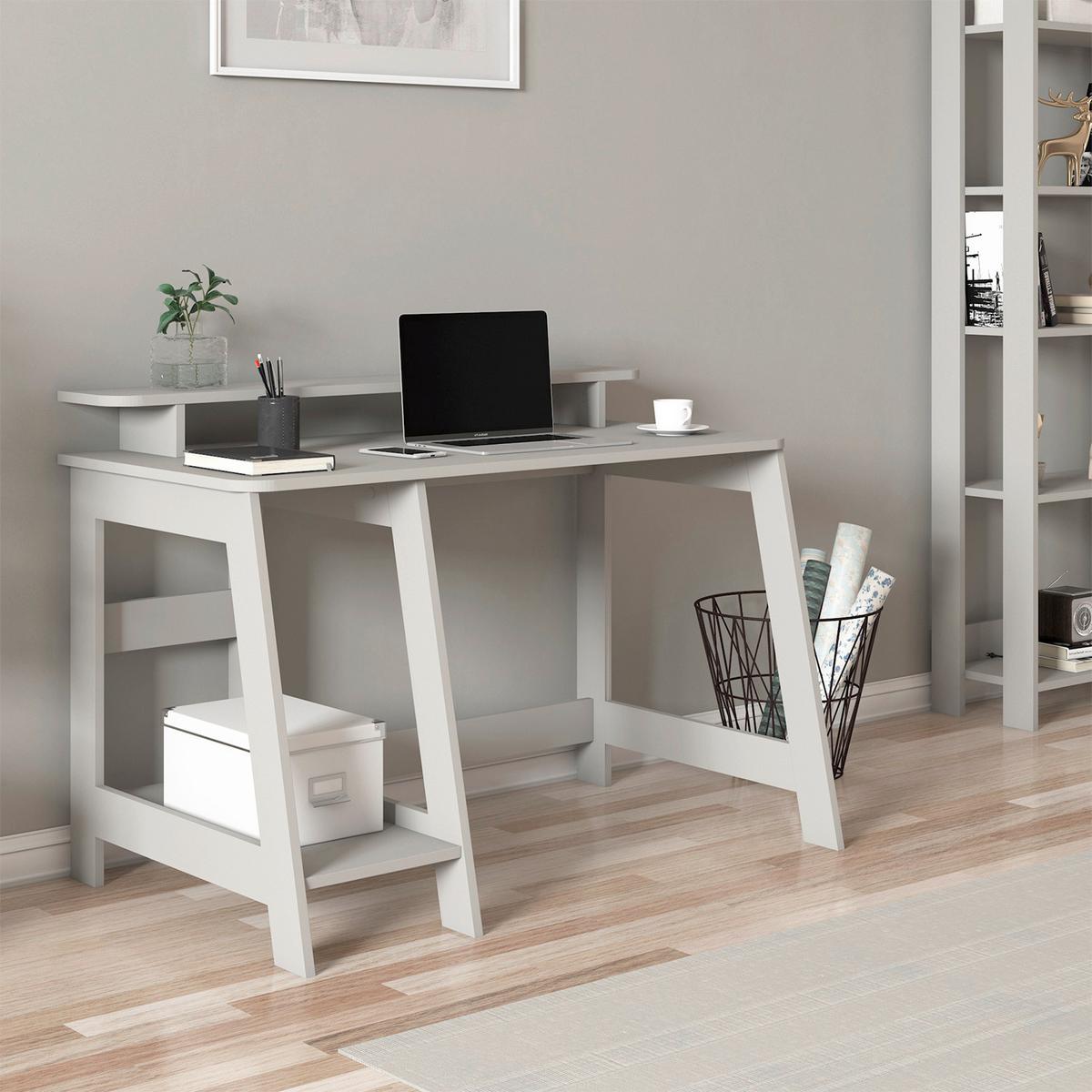 SCHREIBTISCH COUNTRY SCHREIBTISCH - Grau, Design, Holzwerkstoff (120/60/73cm) - Livetastic