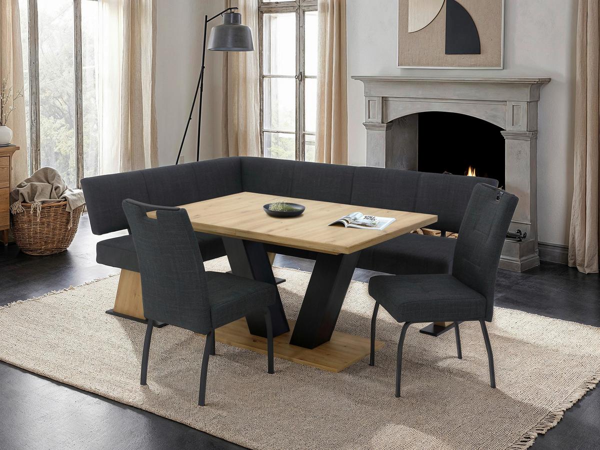 ECKBANK LYON REB - Anthrazit/Eiche Artisan, MODERN, Holzwerkstoff/Textil (210/87cm) - P & B