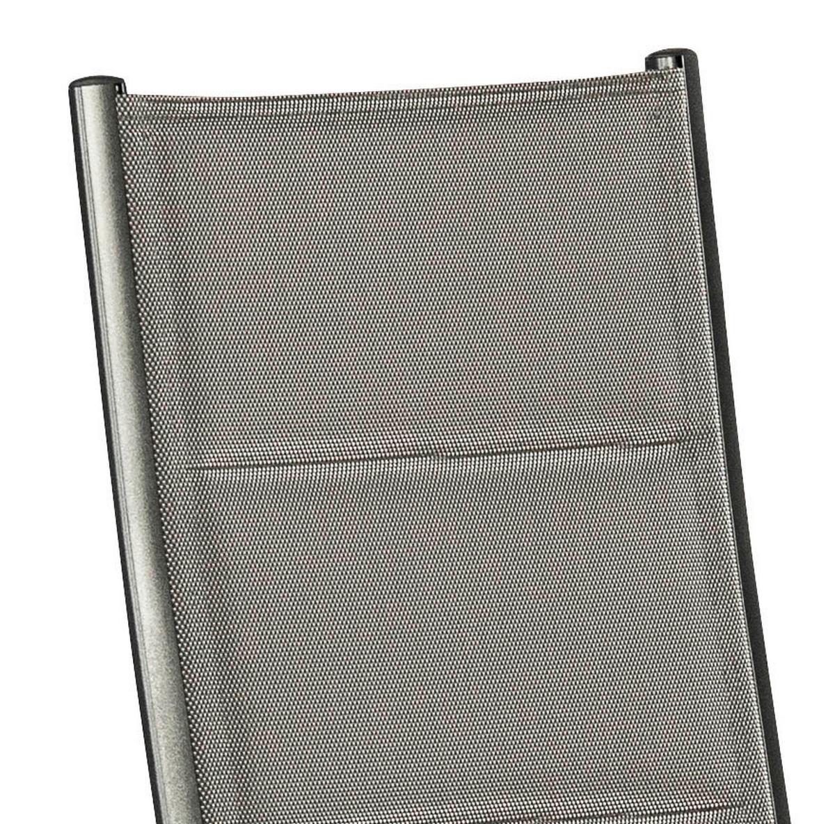 Gartensessel Trivero Braun/Graphitfarben stapelbar - Graphitfarben/Braun, KONVENTIONELL, Textil/Metall (60/108/74cm) - Gardenson