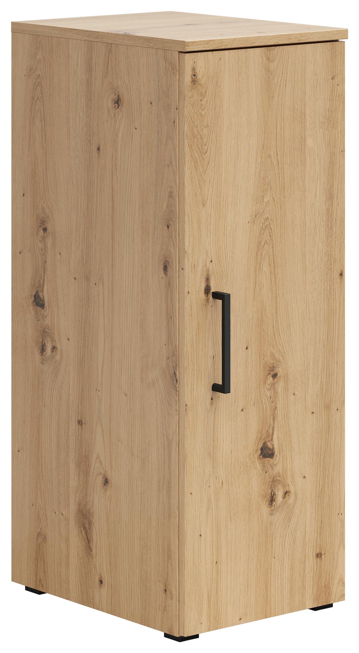 Schrank Multistauraum Eiche Artisan - Schwarz/Eiche Artisan, MODERN, Holzwerkstoff/Kunststoff (30/83/40cm) - Mömax