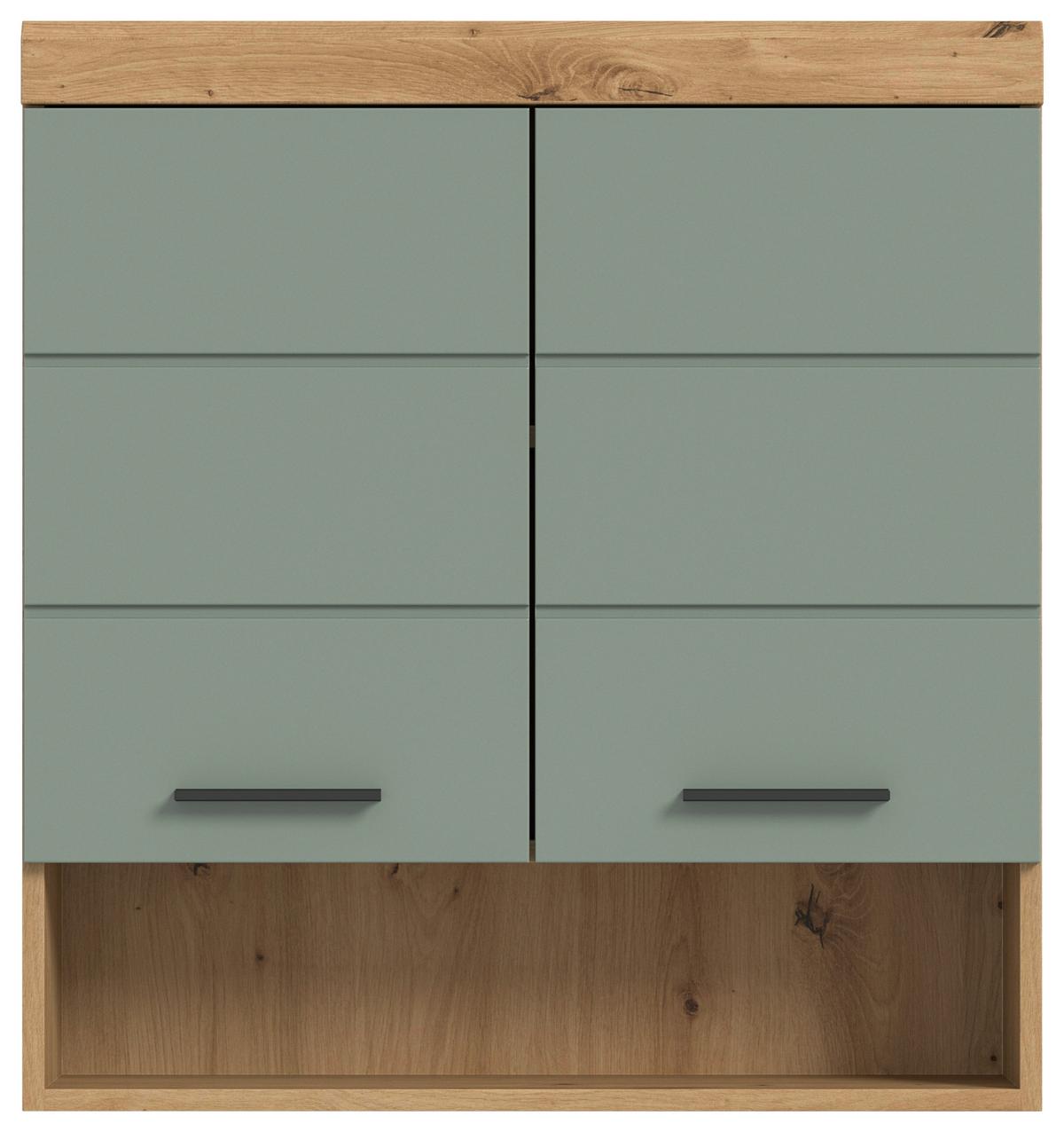 Hängeschrank Scout ca. 74x79x24 cm Salbeigrün - Salbeigrün/Schwarz, MODERN, Holzwerkstoff/Kunststoff (74/79/24cm) - MID.YOU