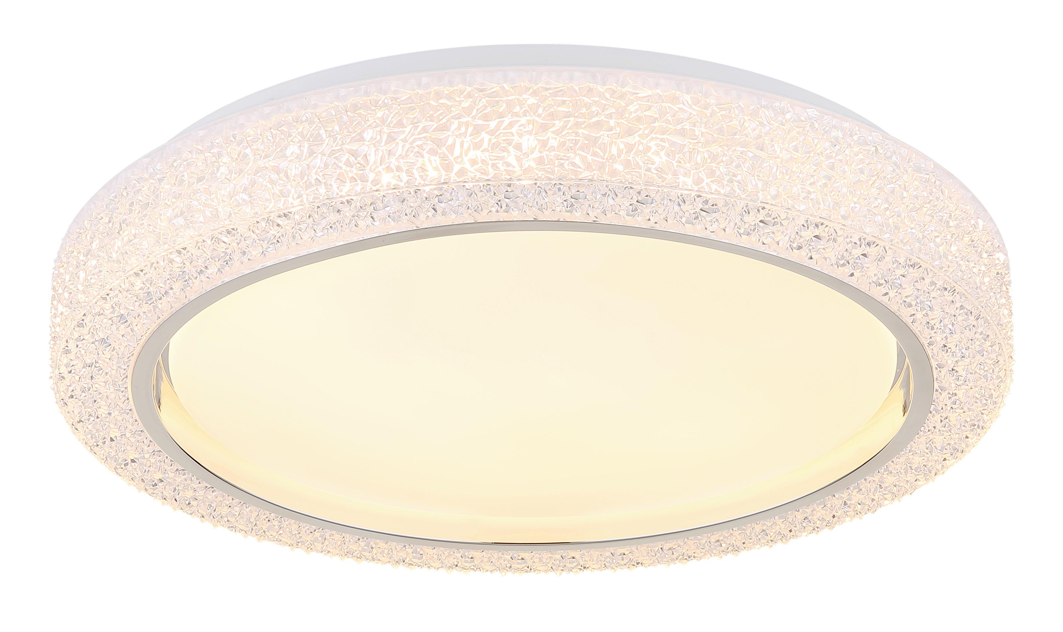 LED-Deckenleuchte Liami Klar/Opal/Chrom max. 24 Watt - Klar/Chromfarben, KONVENTIONELL, Kunststoff/Metall (40/8cm) - Globo