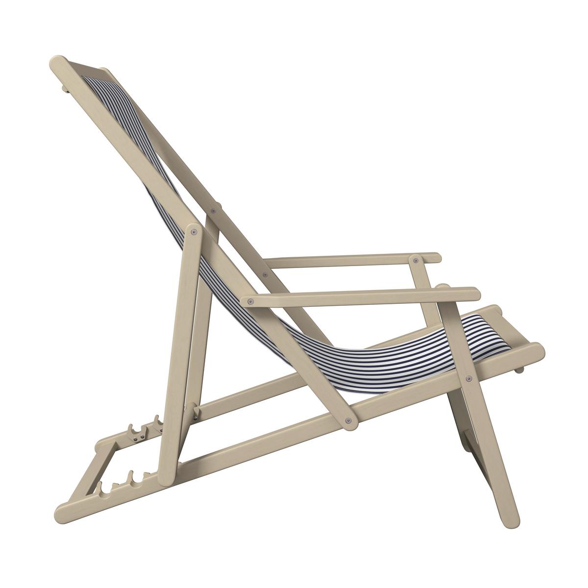 Gartenstuhl Lignano Akaziefarben ca. 102x88x63cm - Dunkelblau/Akaziefarben, Natur, Holz/Textil (102/88/63cm) - Mömax