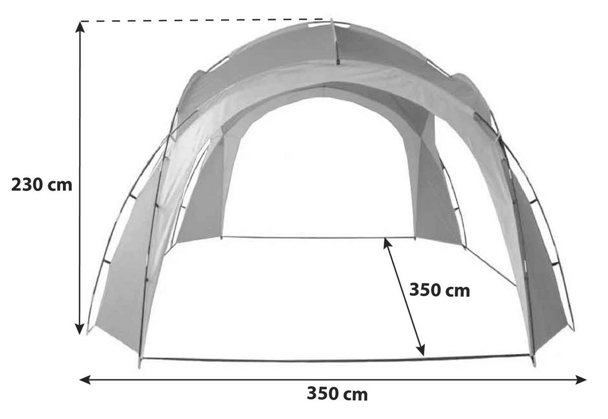 Pavillon Ticino ca. 350x230x350cm Grün,Schwarz - MODERN (350/230/350cm) - Gardenson