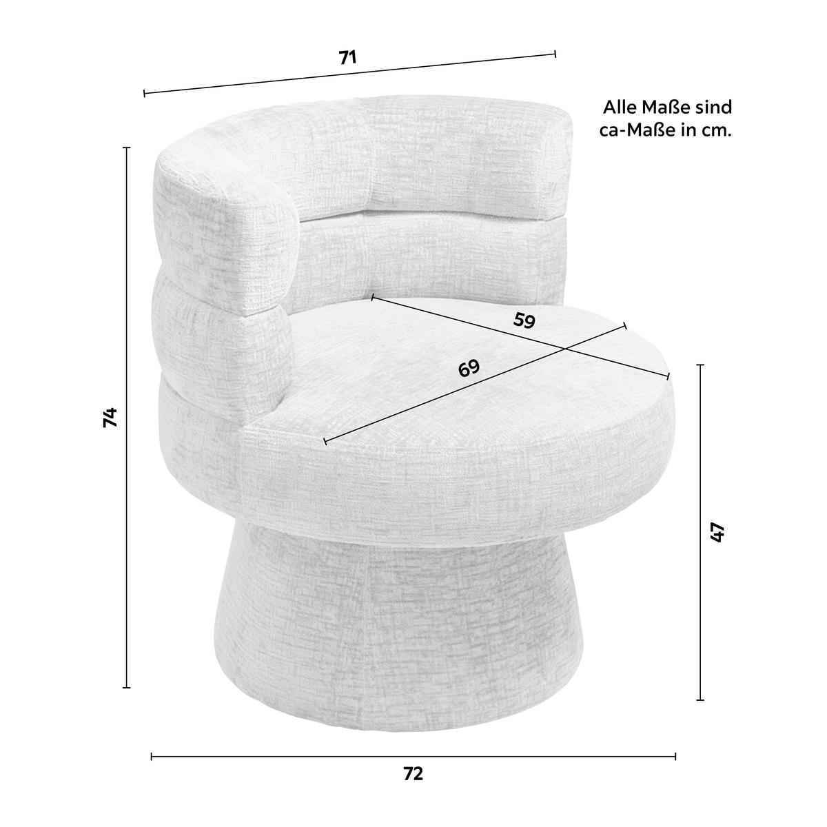 Stuhl Julina Grau Chenille Gepolstert - Grau, MODERN, Holz/Textil (71/74/72cm) - Bessagi Home