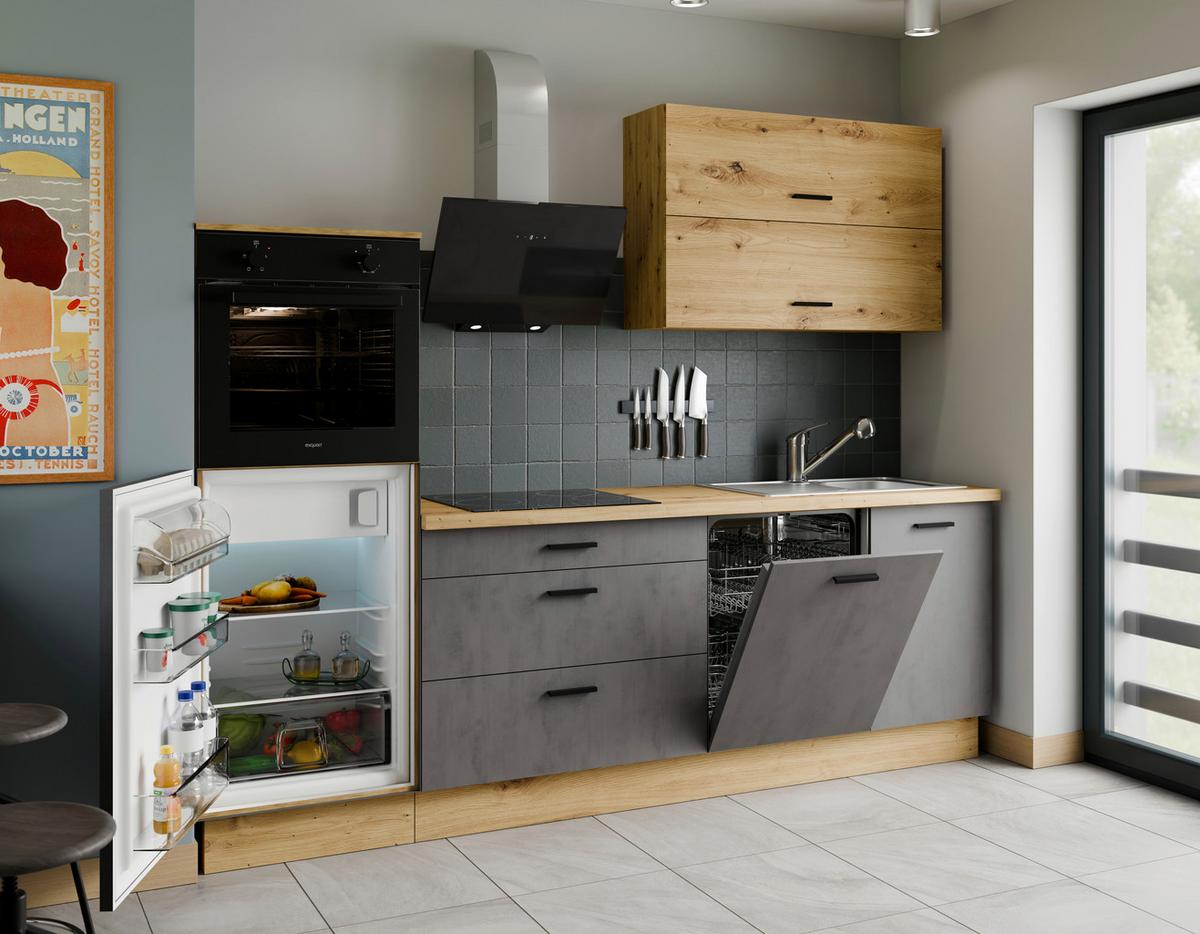 Kuhinjski Blok Brez Aparatov Bobbi, 260cm - črna/antracit, Basics, umetna masa/leseni material (260/210/60cm) - P & B