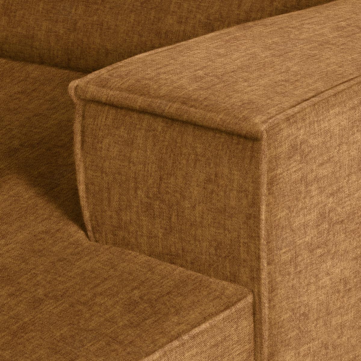 Wohnlandschaft Loft Bernsteinfarben - Bernsteinfarben/Schwarz, MODERN, Kunststoff/Textil (265/75/172cm) - Mömax