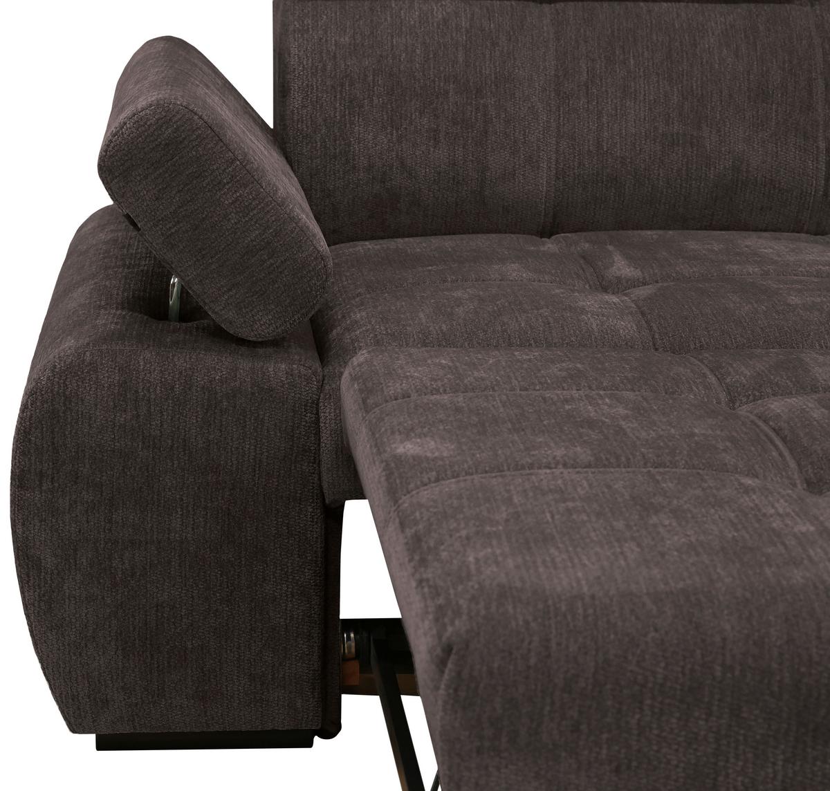 Kutna Garnitura Vegas - tamno smeđa/crna, Design, drvo/tekstil (294/173cm) - Modern Living
