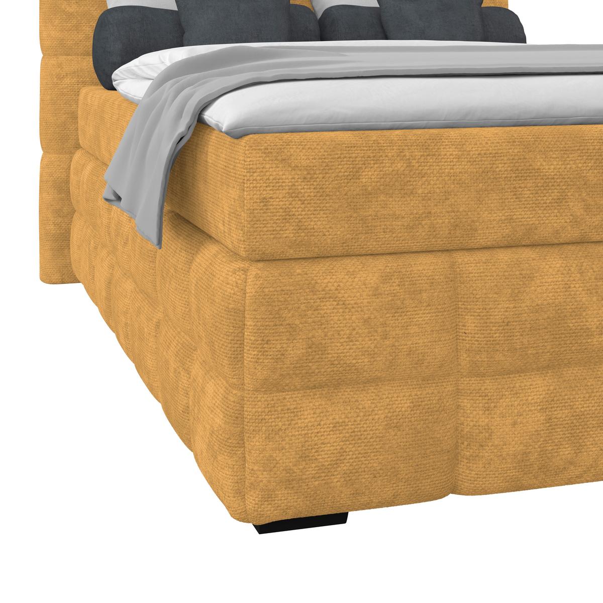 PAT BOX VEGA - auriu/verde, Trend, lemn/textil (140/200cm) - Modern Living