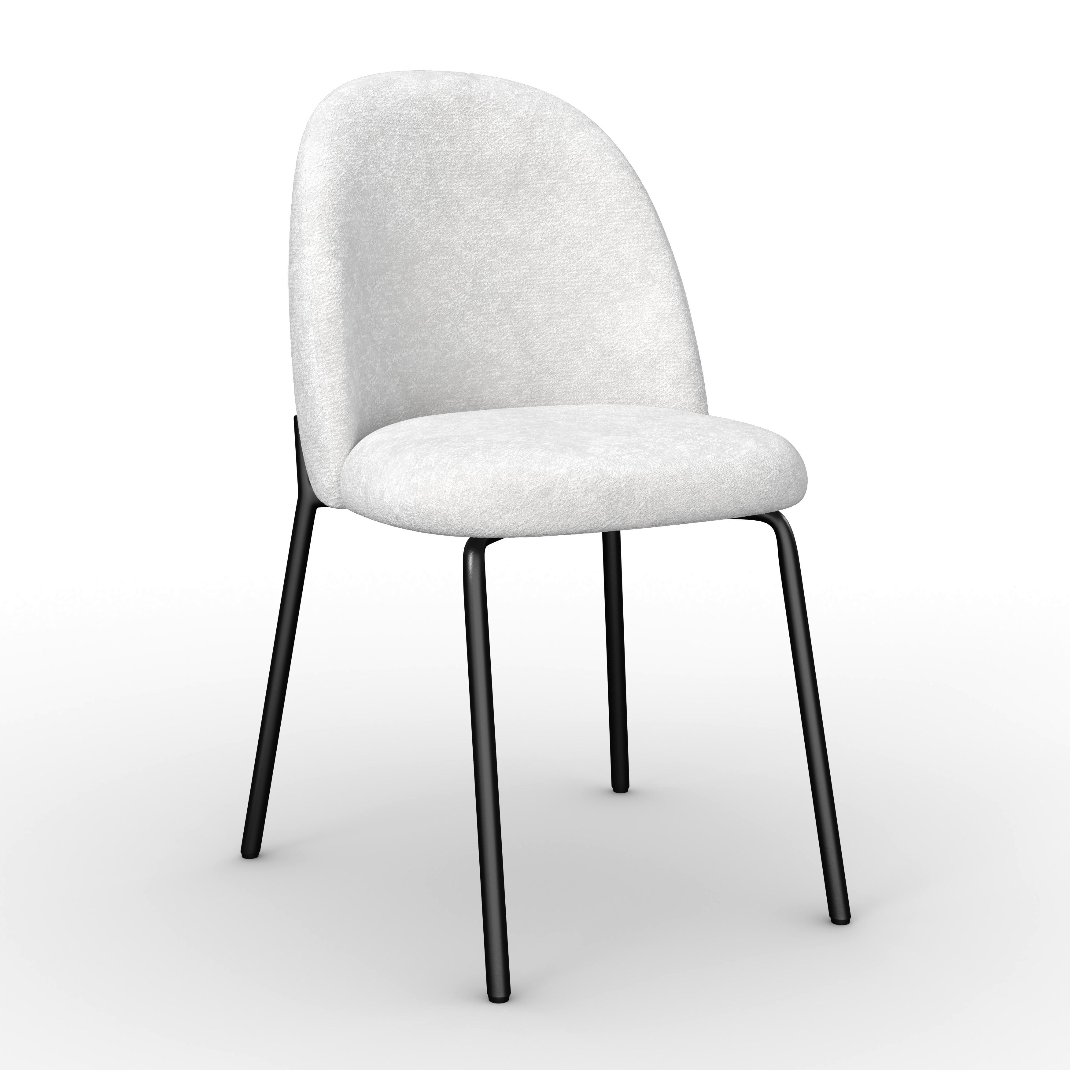 STOL ELORA - ljusgrå/grå, Modern, metall/textil (48/86/55cm) - Bessagi Home