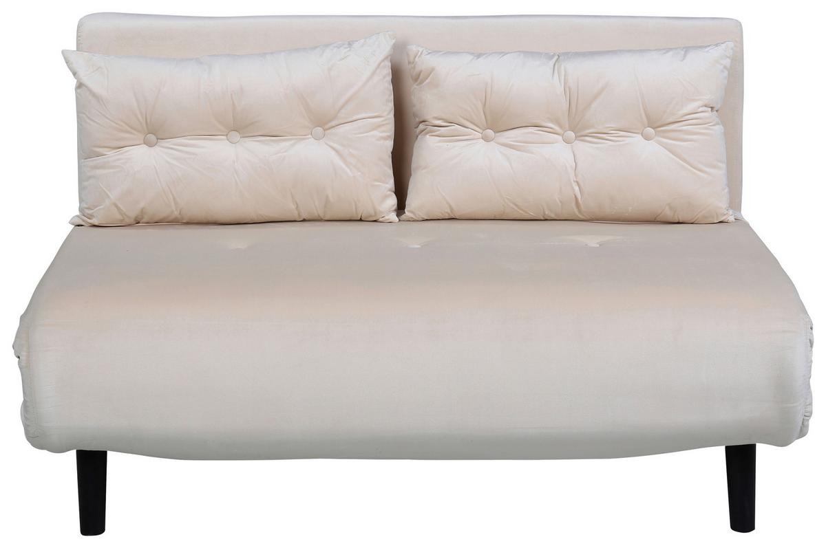 SCHLAFSOFA VICKY - Creme, Design, Textil/Metall (120/88/80cm) - Livetastic
