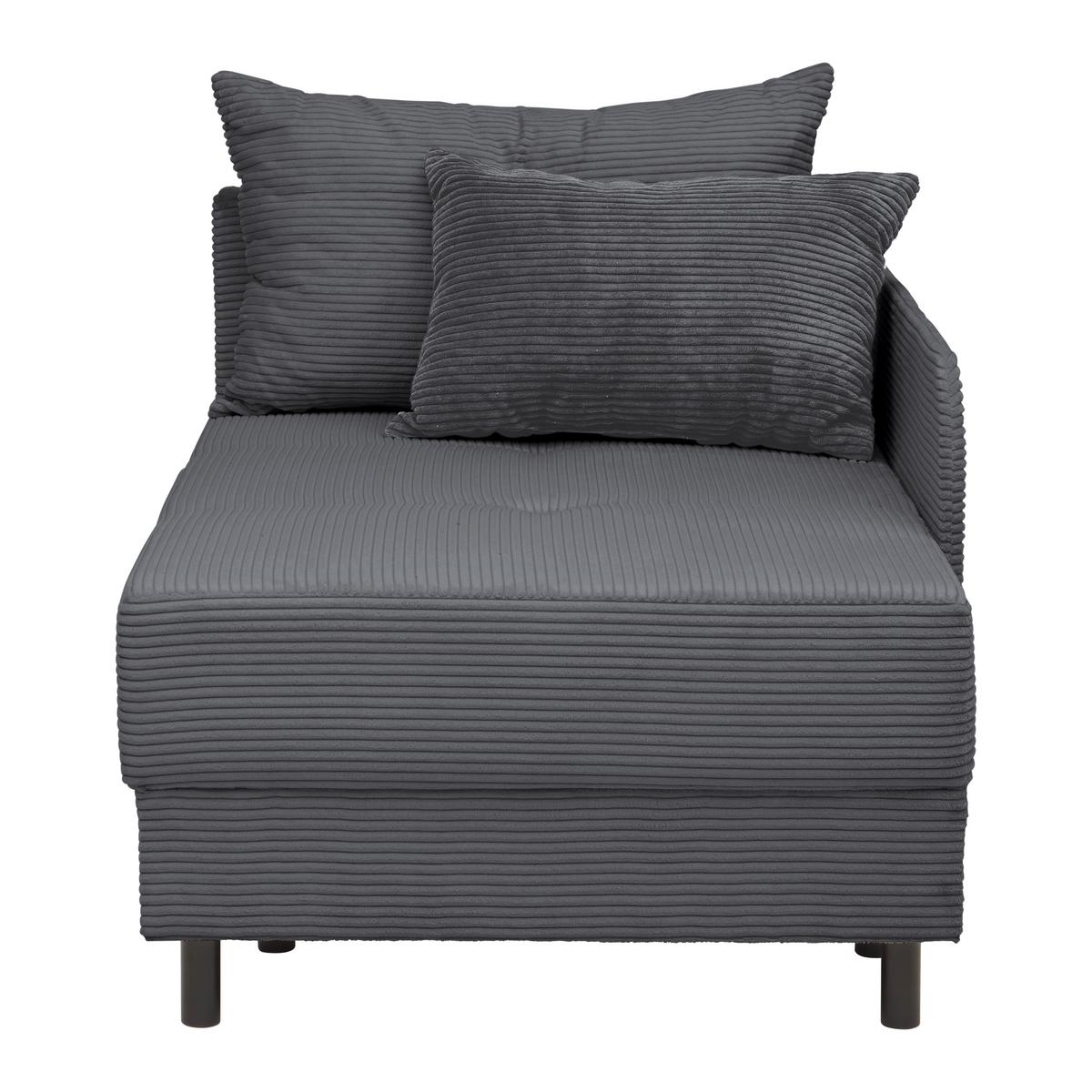 Liege Nova Dunkelgrau - Dunkelgrau/Schwarz, MODERN, Holz/Textil (85/62/145cm) - Mömax