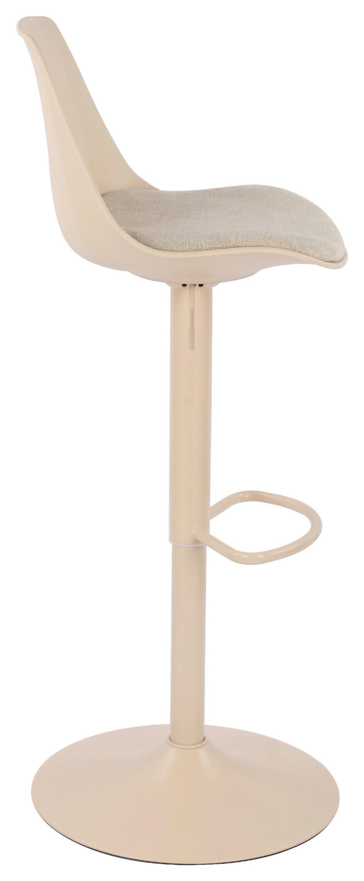 Barhocker Erik Beige - Beige, Modern, Kunststoff/Textil (43/88,5-110,5/47cm) - Mömax
