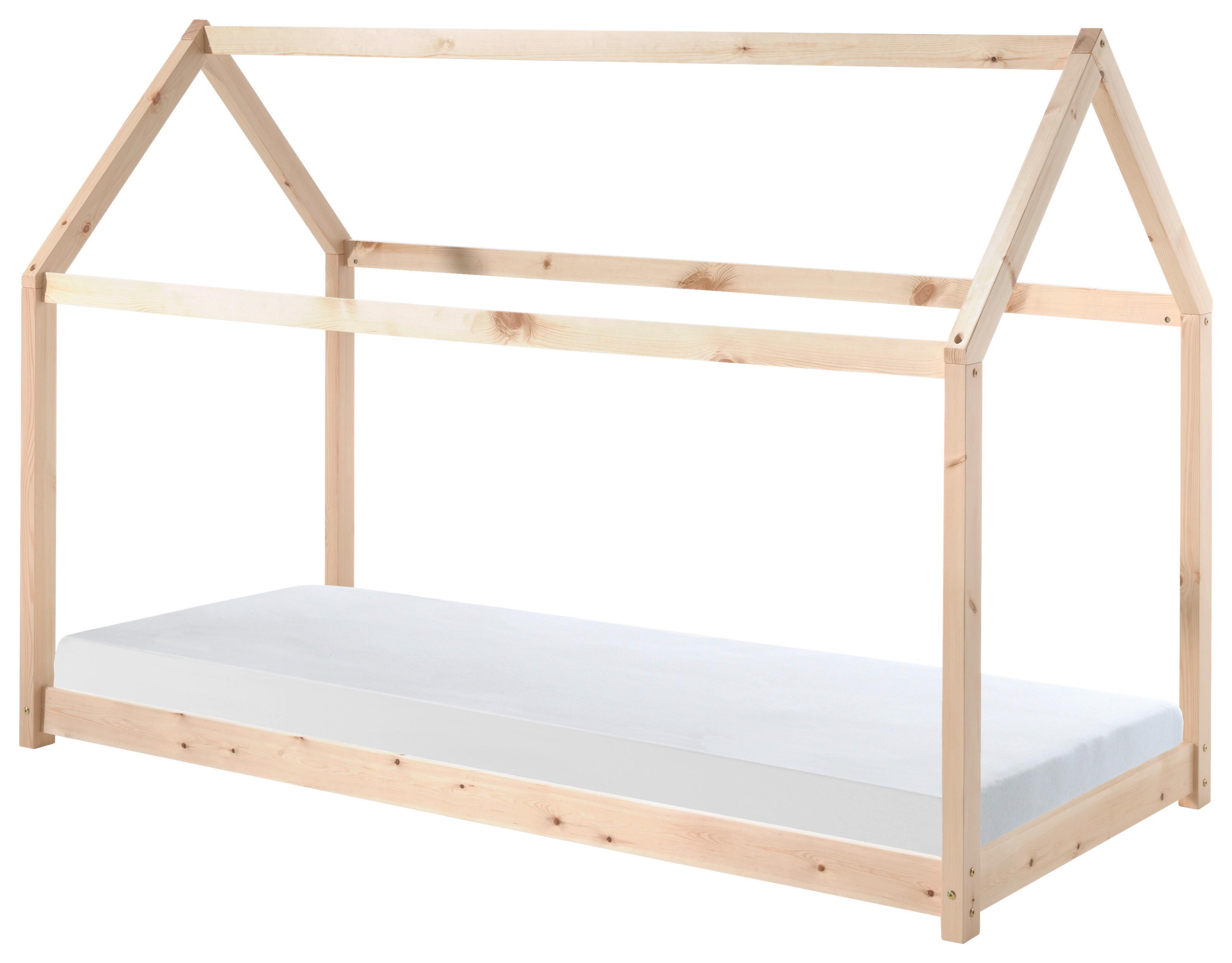 Hausbett Cabane 90x200 cm Kiefer Natur Echtholz - Kieferfarben, MODERN, Holz (90/200cm) - MID.YOU