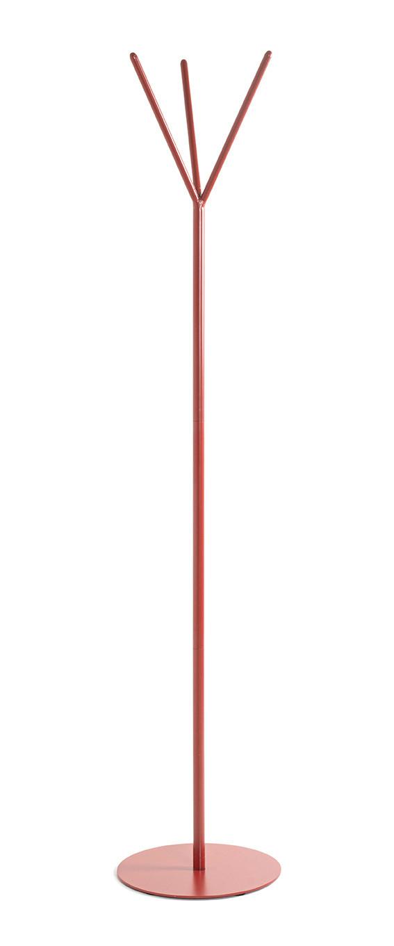 STOJAK NA UBRANIA SIMON - czerwony, Design, metal (35/173/35cm)