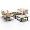 LOUNGEGRUPP SILAS - akaciefärgad/cremefärgad, Modern, metall/trä (130/85/80cm) - Bessagi Garden