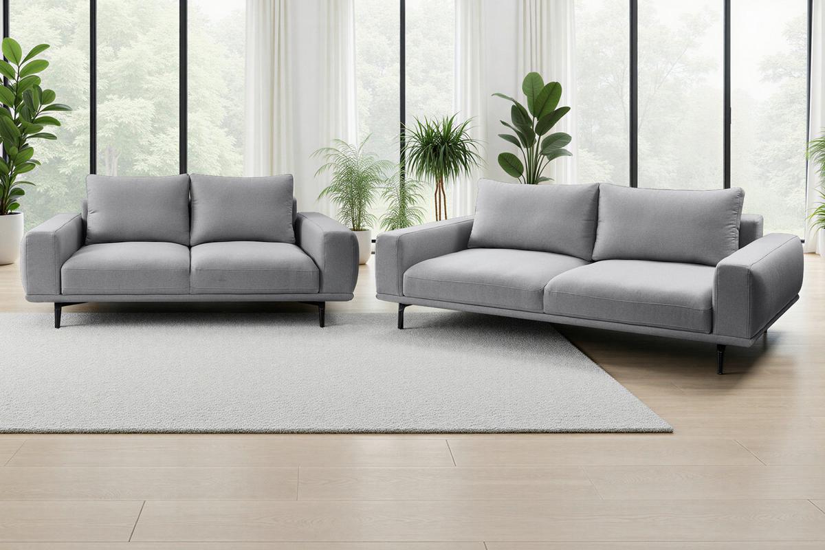 Canapea cu 2 locuri SELENE - gri, Modern, textil (202/89/115cm) - MID.YOU