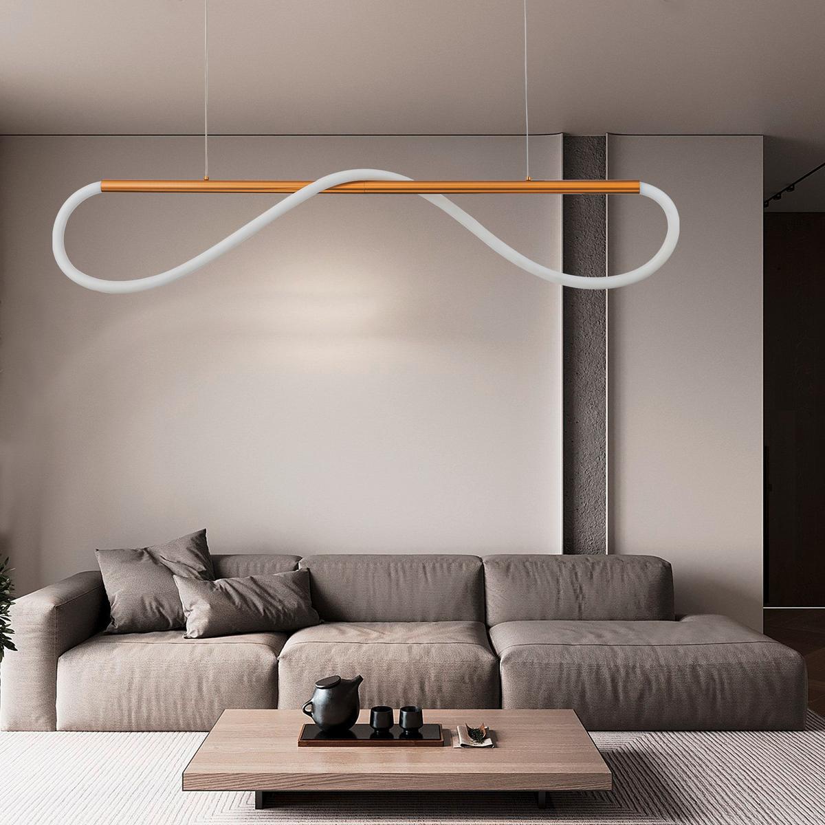 Led-hängeleuchte Lp-2345/1p M Gd Meleca M Gold - Goldfarben, Design, Metall (160/15/130cm)