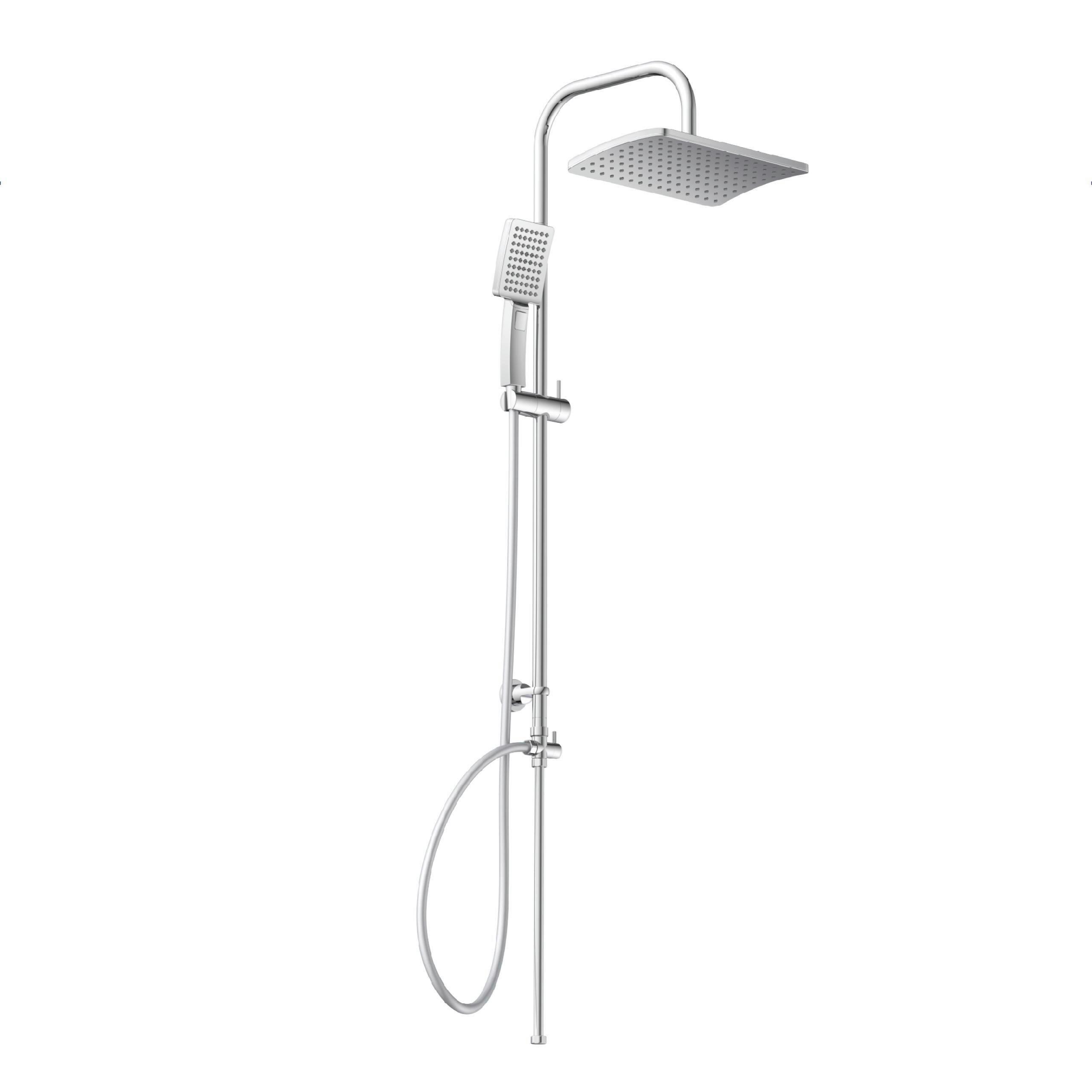 ZESTAW Z DESZCZOWNICĄ 60660 - kolor srebrny/kolor chromowy, Basics, tworzywo sztuczne/metal (32/97/54cm) - Schütte