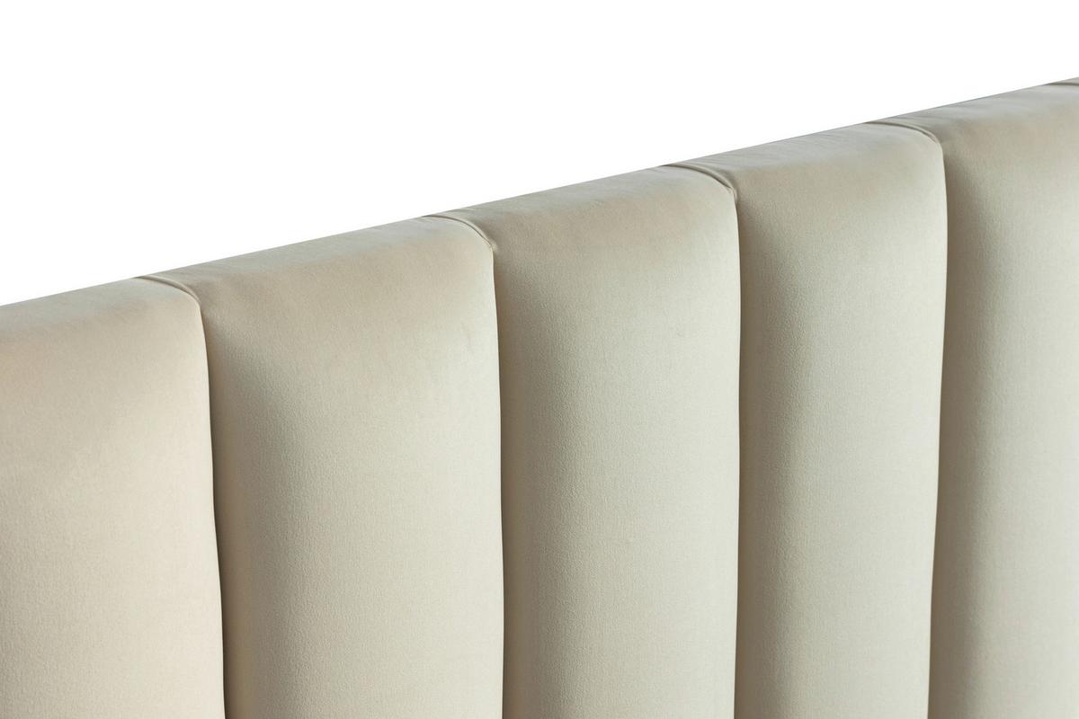 Oblazinjena Postelja Damast, Bež, 180x200cm - črna/bež, Design, kovina/umetna masa (195/110/223cm) - Livetastic