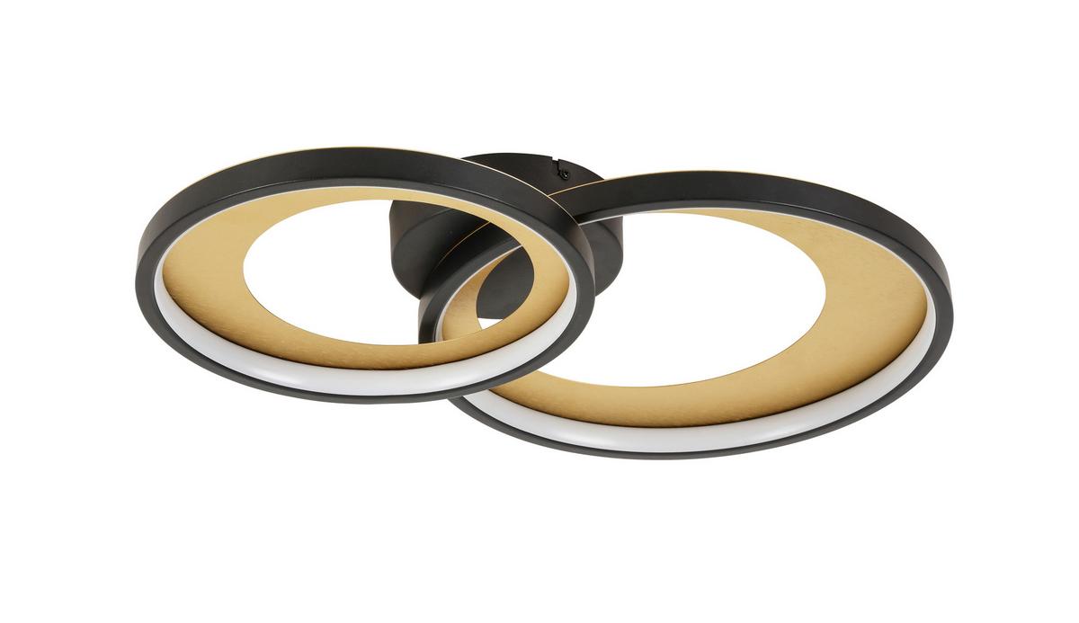 LAMPA SUFITOWA LED RING - czarny/kolor złoty, Design, tworzywo sztuczne/metal (55/35/8,5cm) - Novel