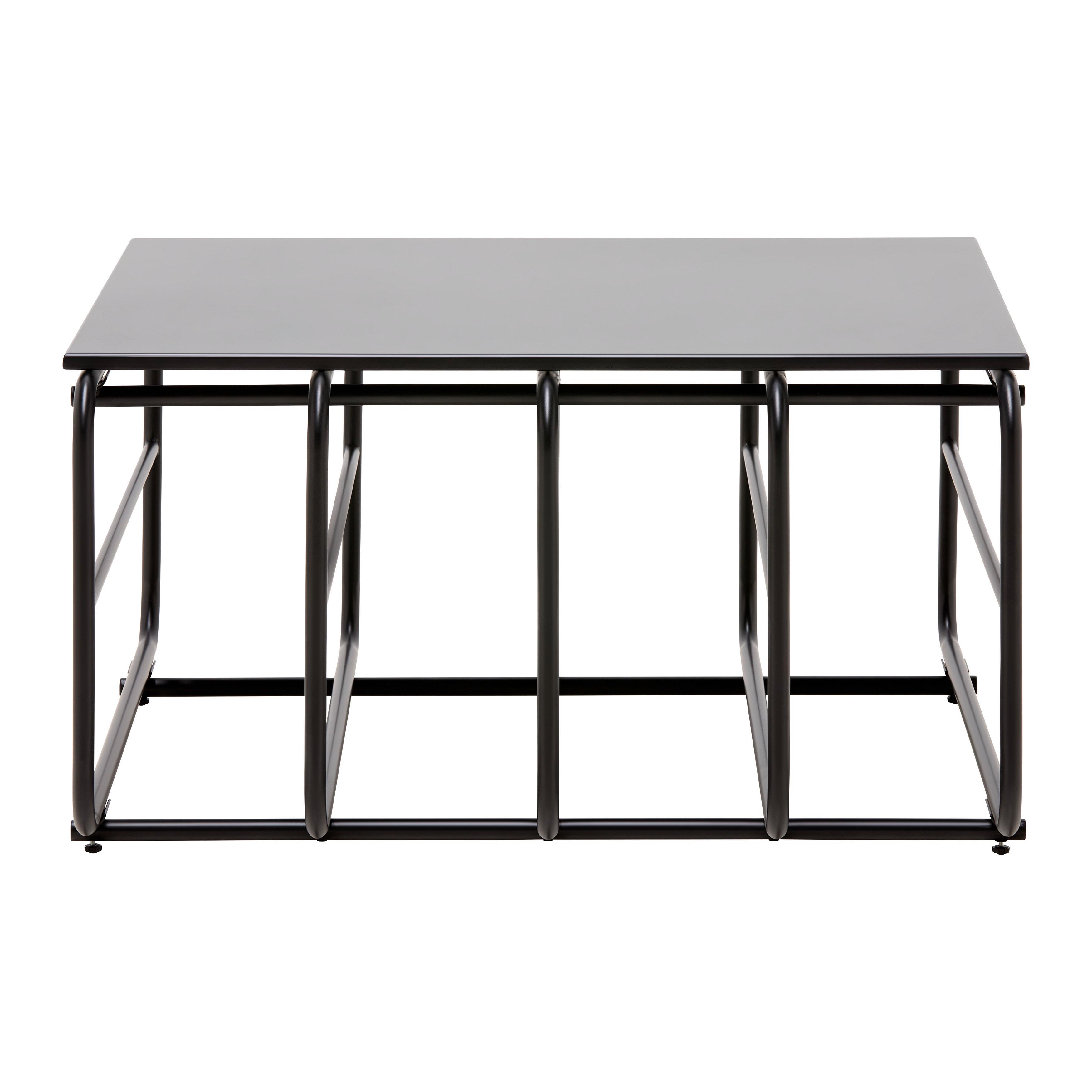 SOFFBORD PIPE - svart, Modern, metall/trämaterial (70/70/38cm) - Mömax