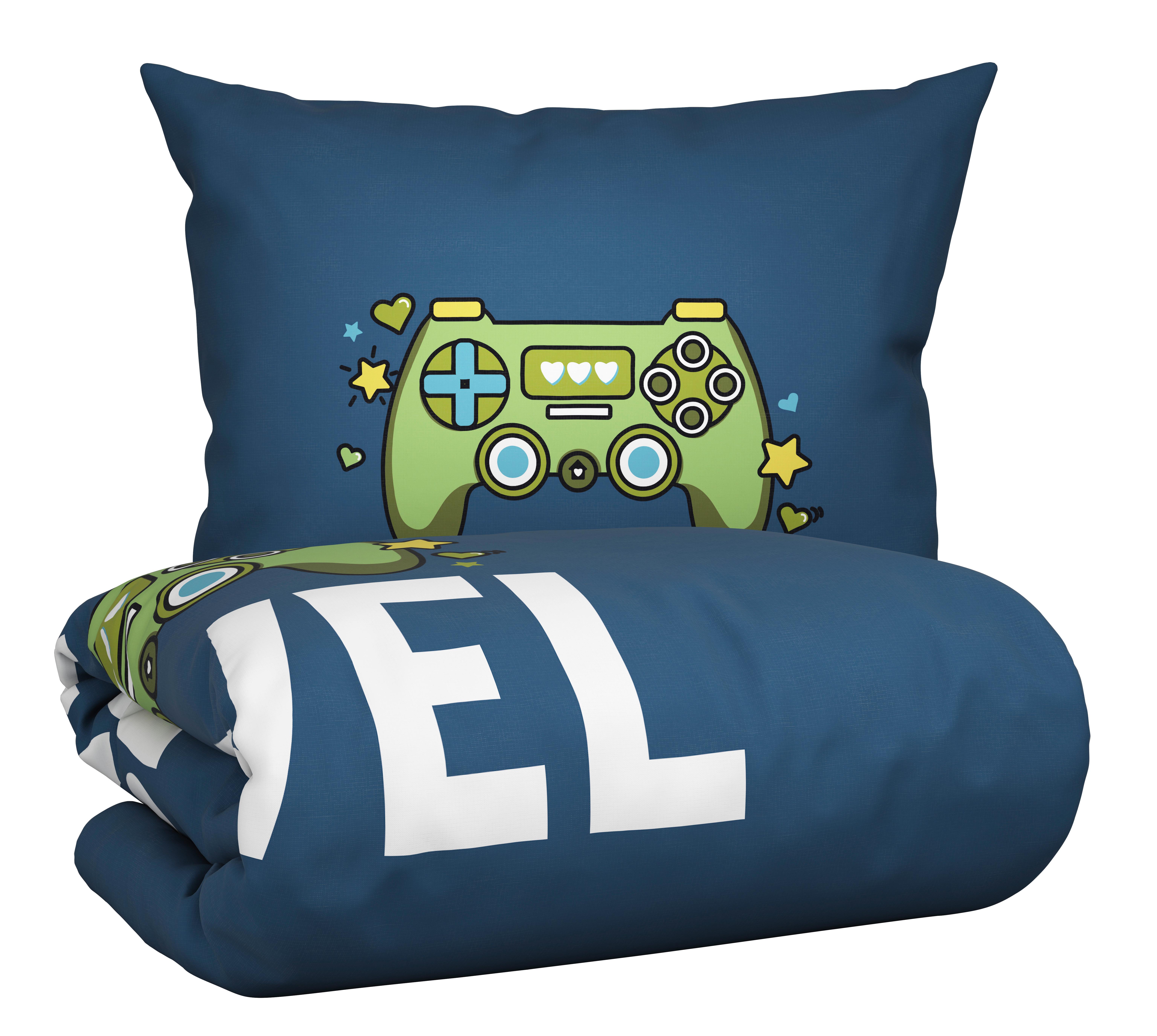 JUGENDBETTWÄSCHESET LEVEL -EXT- - Blau/Grün, Textil (160/210cm) - Modern Living