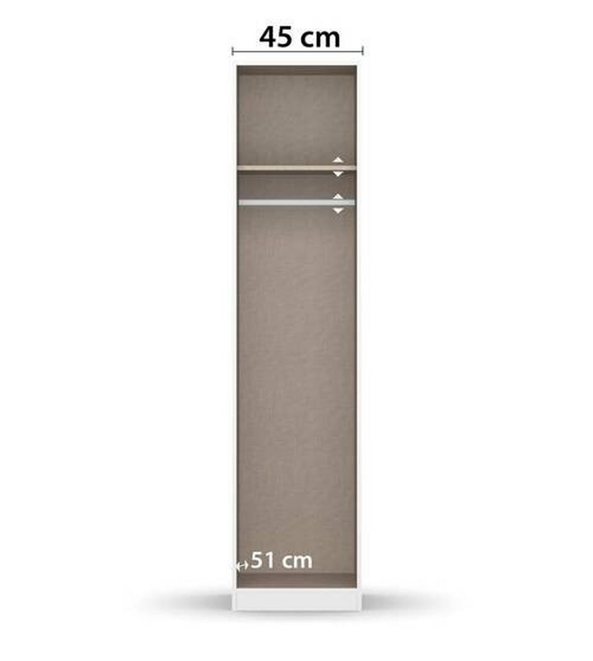 Ormar S Klasičnim Vratima Berlin - hrast Artisan/bijela visoki sjaj, Moderno, drvni materijal/plastika (47/210/54cm) - Modern Living