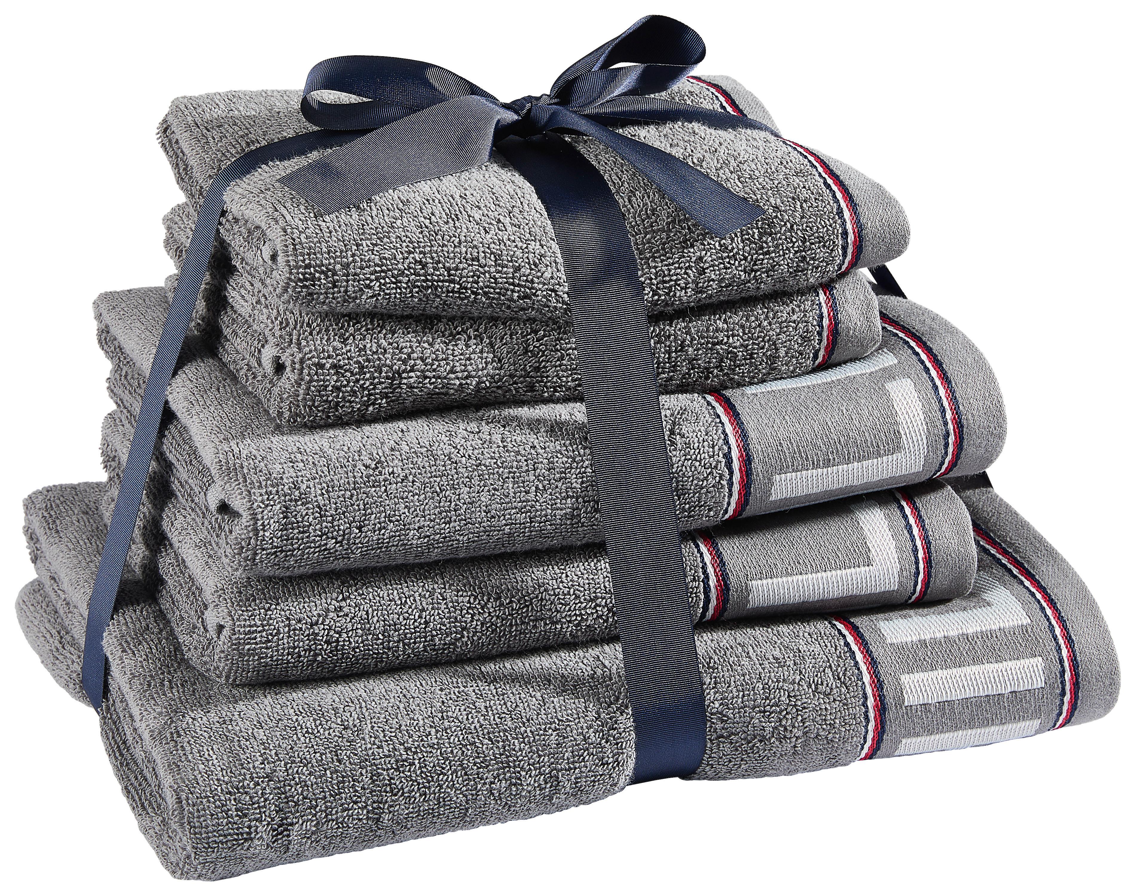 ZESTAW RĘCZNIKÓW FROTTE DEGREE STEEL - szary, Basics, tkanina - Tommy Hilfiger