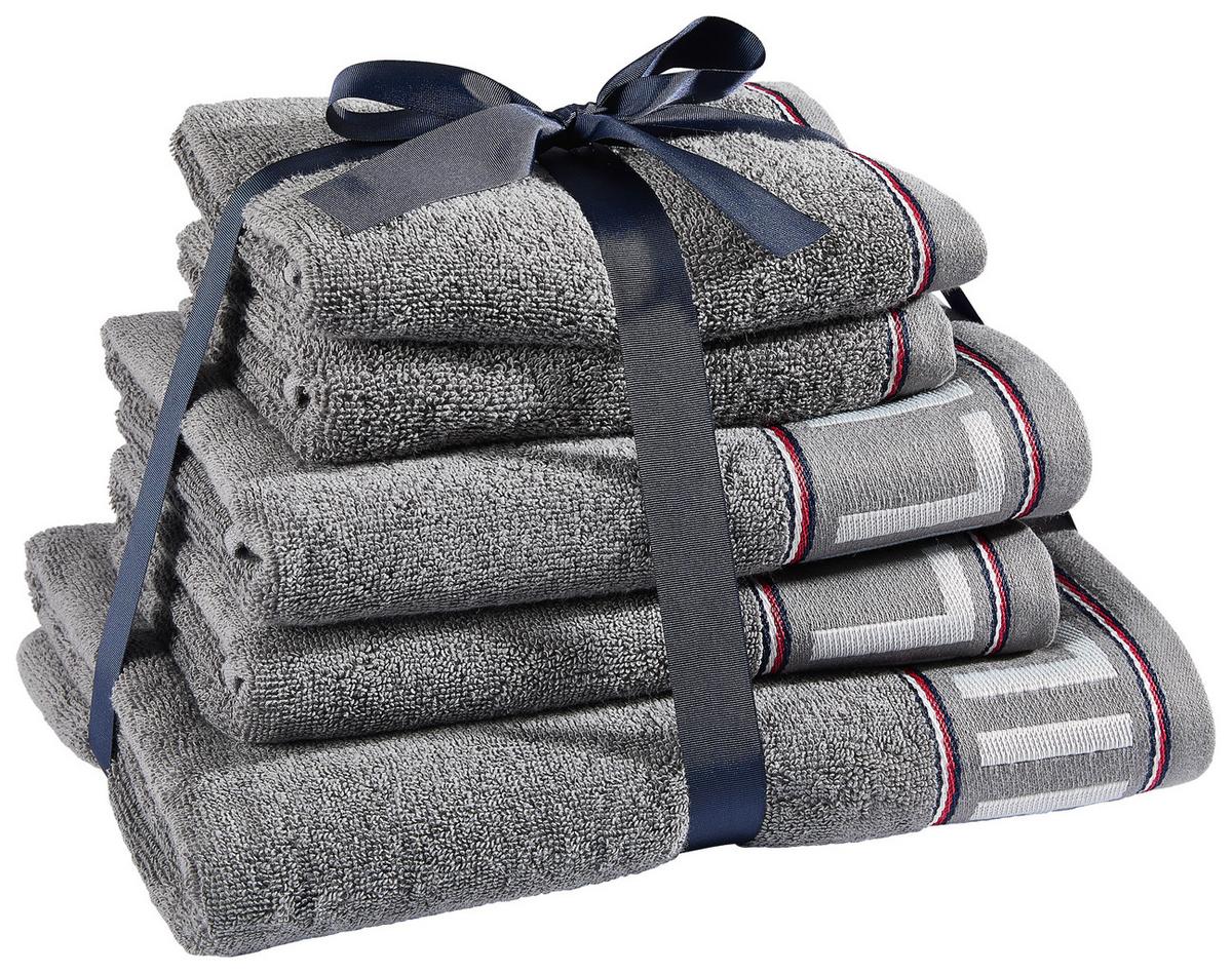 ZESTAW RĘCZNIKÓW FROTTE DEGREE STEEL - szary, Basics, tkanina - Tommy Hilfiger
