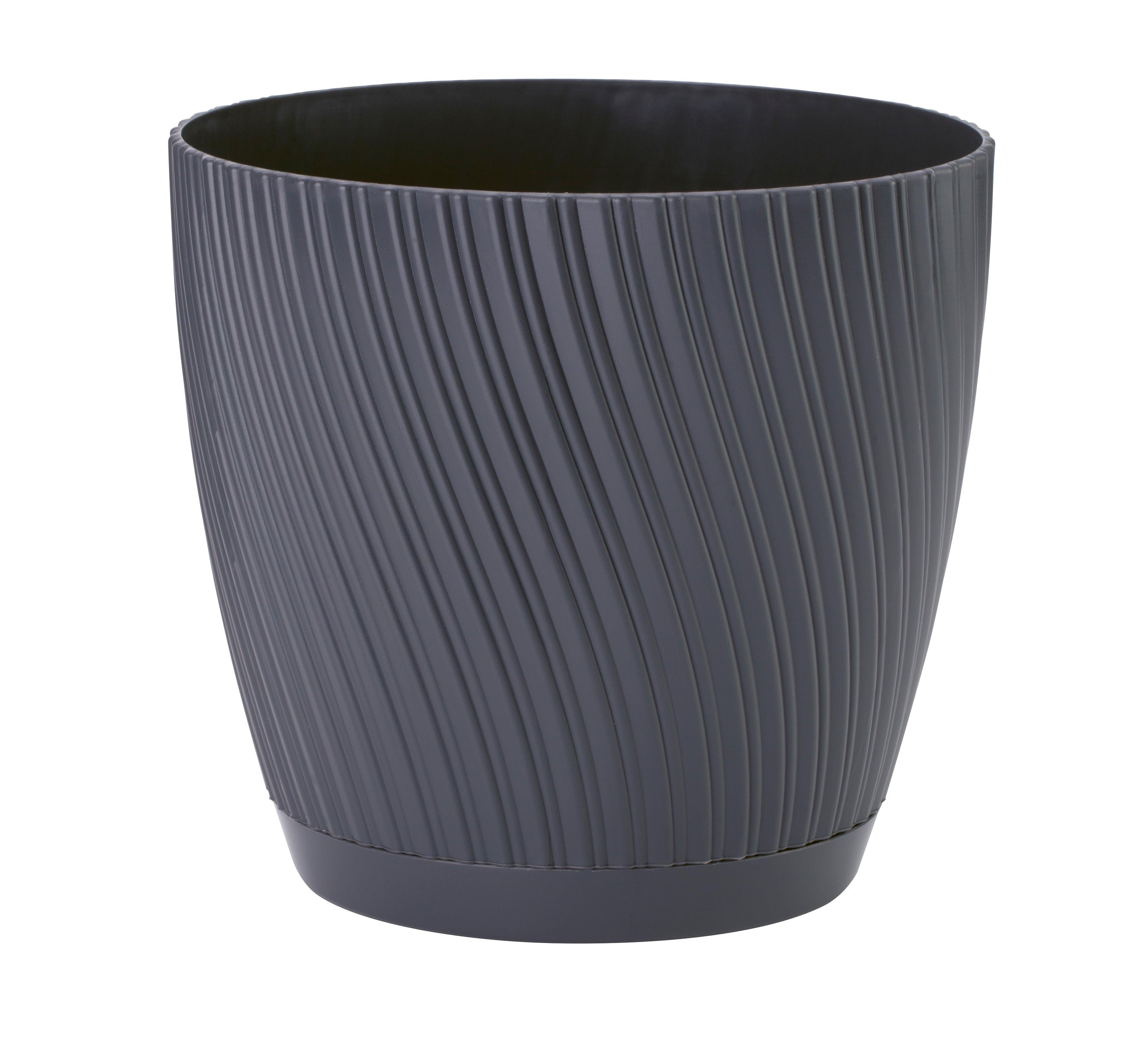 Übertopf Mira Complete Eco 23 Anthrazit Ø ca. 22,5cm - Anthrazit, KONVENTIONELL, Kunststoff (22,5/21cm) - Mömax