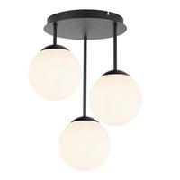 Deckenleuchte Whit Schwarz/Weiß max. 25 Watt - Schwarz/Weiß, MODERN, Glas/Metall (34,5/41,5cm)