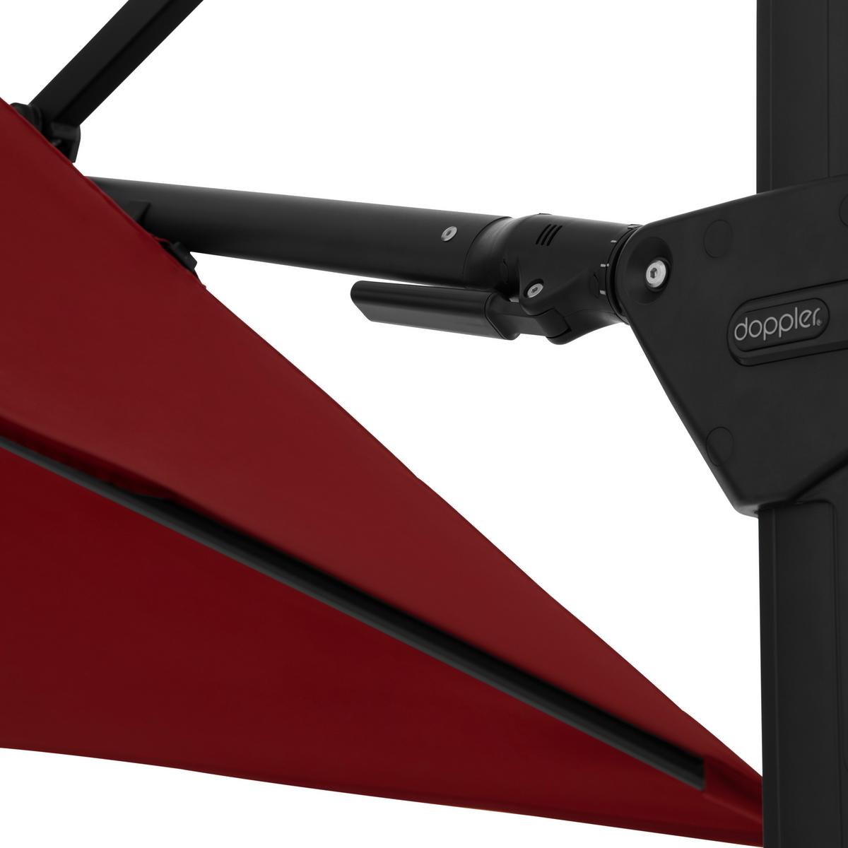 Ampelschirm Active City Bordeaux/Schwarz ca. 240x135cm - Bordeaux/Schwarz, Basics, Textil/Metall (240/135cm) - Doppler