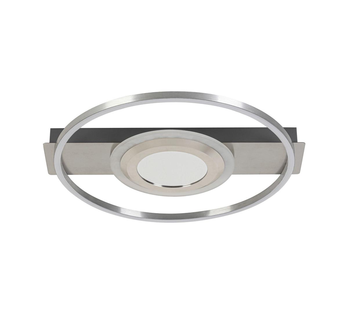 LAMPA SUFITOWA LED SANDRA - szary/kolor niklowy, Trend, tworzywo sztuczne/metal (42/40/6cm) - Novel