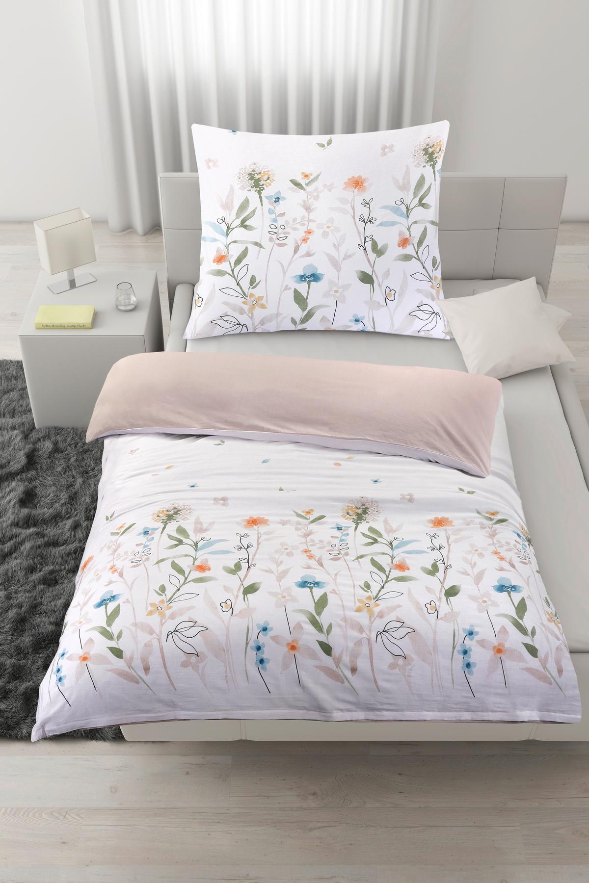 Bettwäsche Anne Multicolor ca. 135x200cm - Pastellblau/Salbeigrün, KONVENTIONELL, Textil (135/200cm) - Mömax