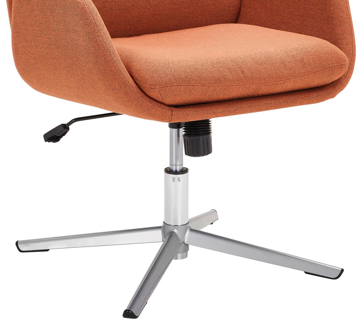 KRZESŁO Z PODŁOKIETNIKAMI SIGI    -NOVEL- - kolor stalowy/pomarańczowy, Konventionell, metal/tkanina (60/77-84/66cm) - Novel