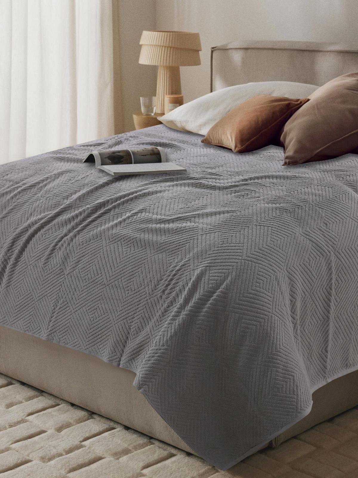 Cuvertură Maya cca. 150x220cm - gri, Basics, textil (150/220cm)