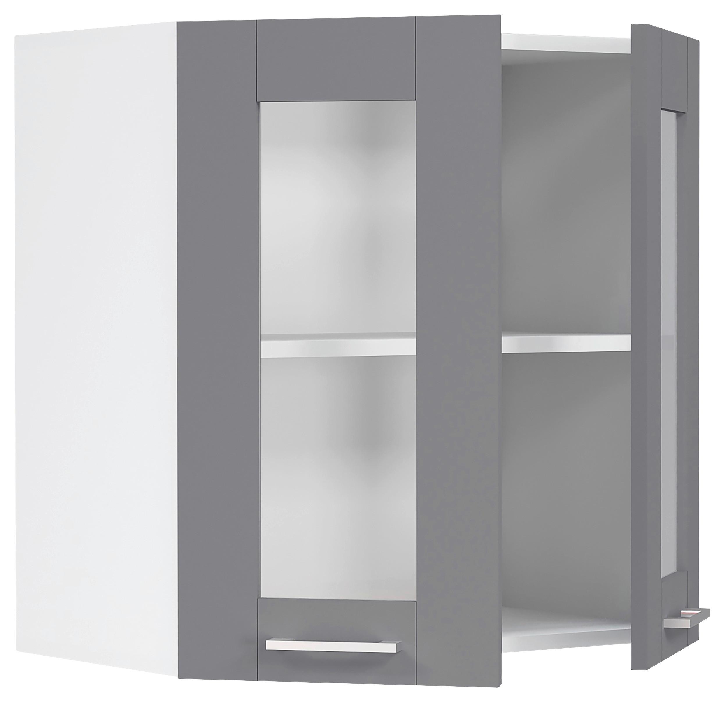 KÜCHENOBERSCHRANK COLURA - Weiss/Anthrazit, Trend, Glas/Holzwerkstoff (80/60/31cm) - MID.YOU